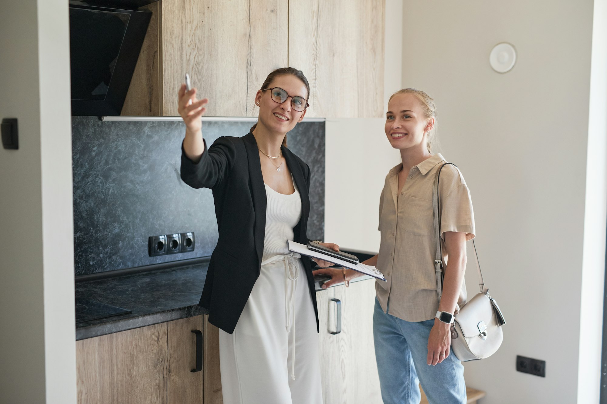 Real Estate Agent Showing Apartment